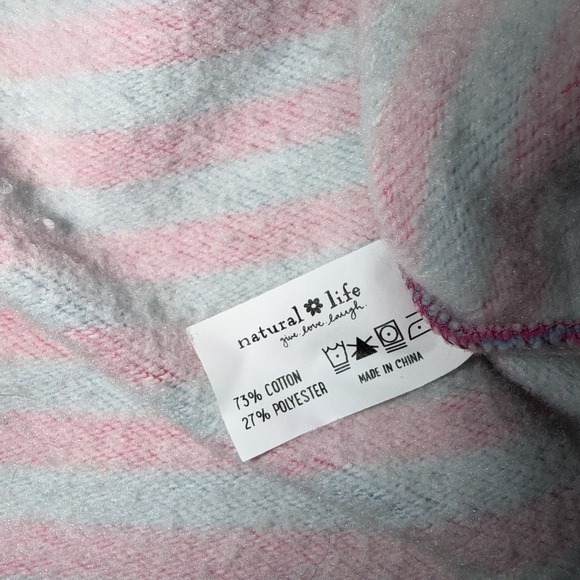 Natural Life Oversized Striped Crewneck Sweatshirt Cozy Boho Preppy L/XL - Picture 6 of 6